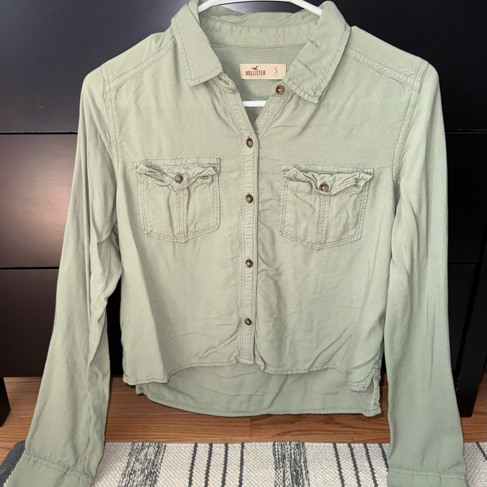 Hollister Olive Green Button Longsleeve